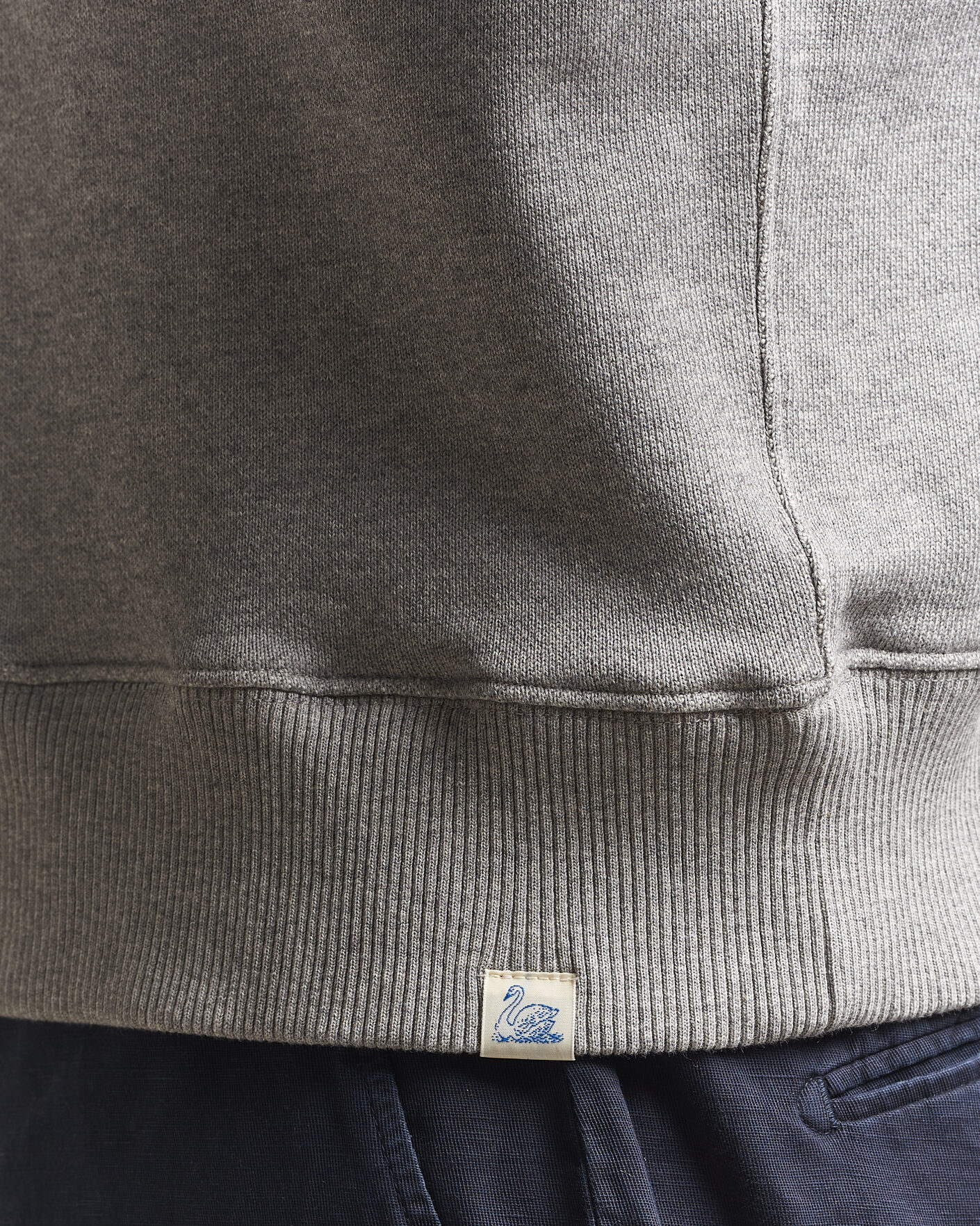 Hombres | Jerséis y prendas de punto | Merz b. Schwanen | Classic Fit Authentic Fleece Half Zip Grey Melange