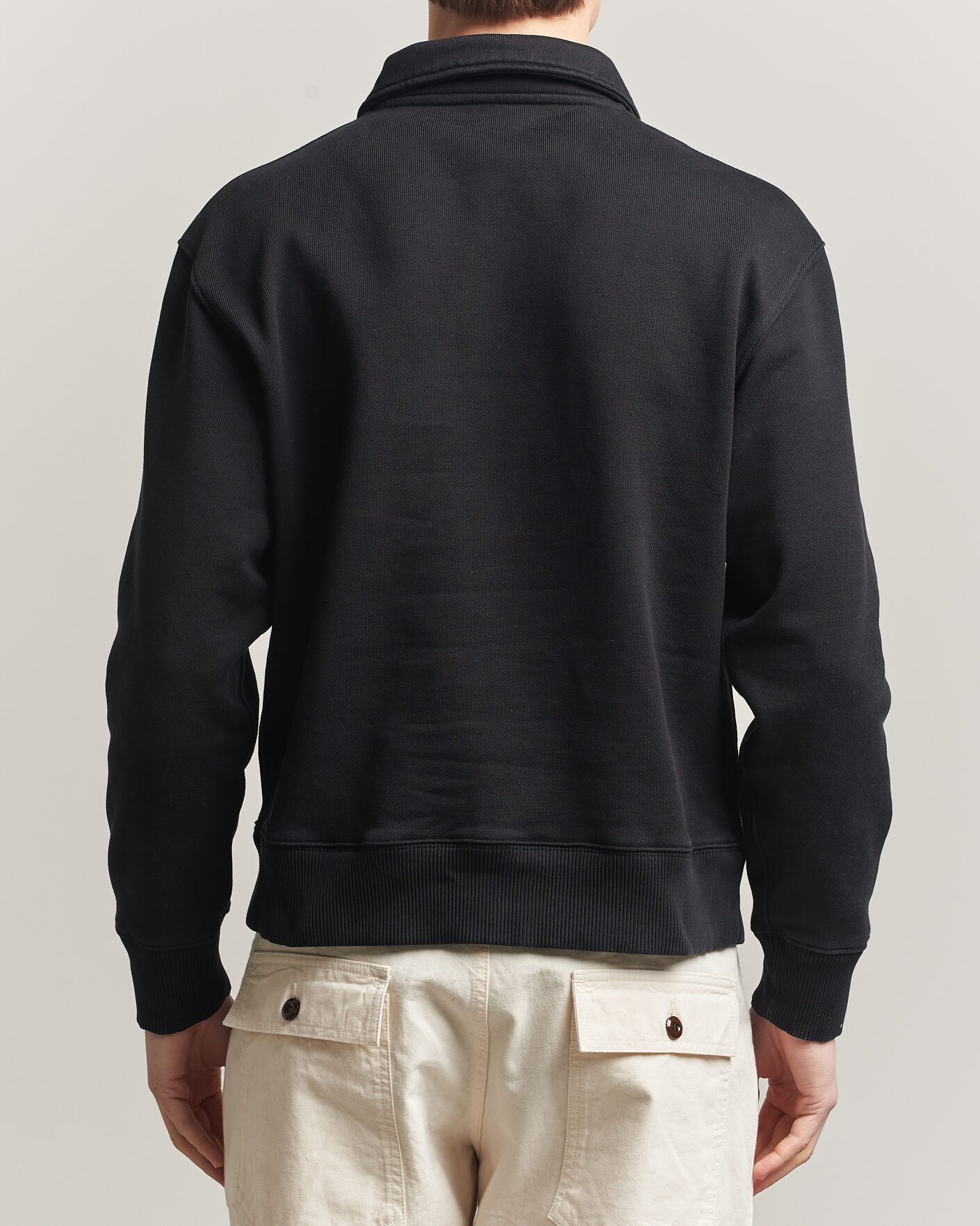 Hombres | Jerséis y prendas de punto | Merz b. Schwanen | Classic Fit Authentic Fleece Half Zip Black
