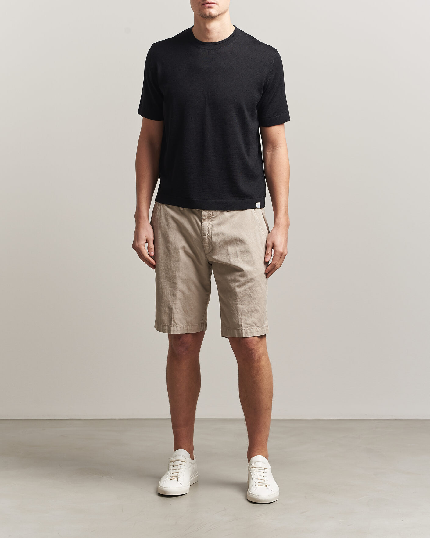 Hombres | Camisetas | Merz b. Schwanen | Relaxed Fit Merino Knitted T-Shirt Black