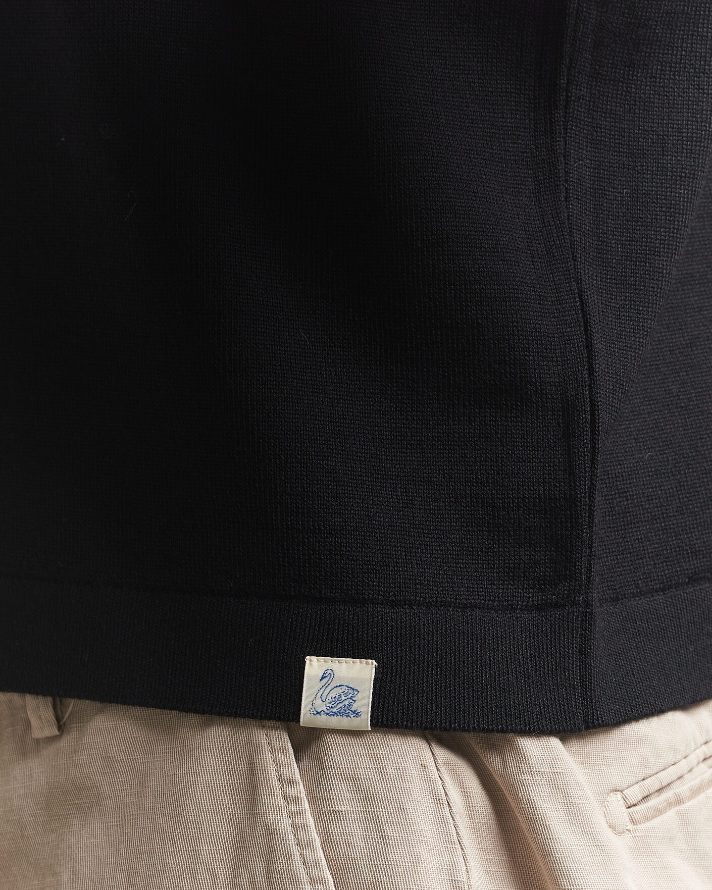 Hombres | Camisetas | Merz b. Schwanen | Relaxed Fit Merino Knitted T-Shirt Black