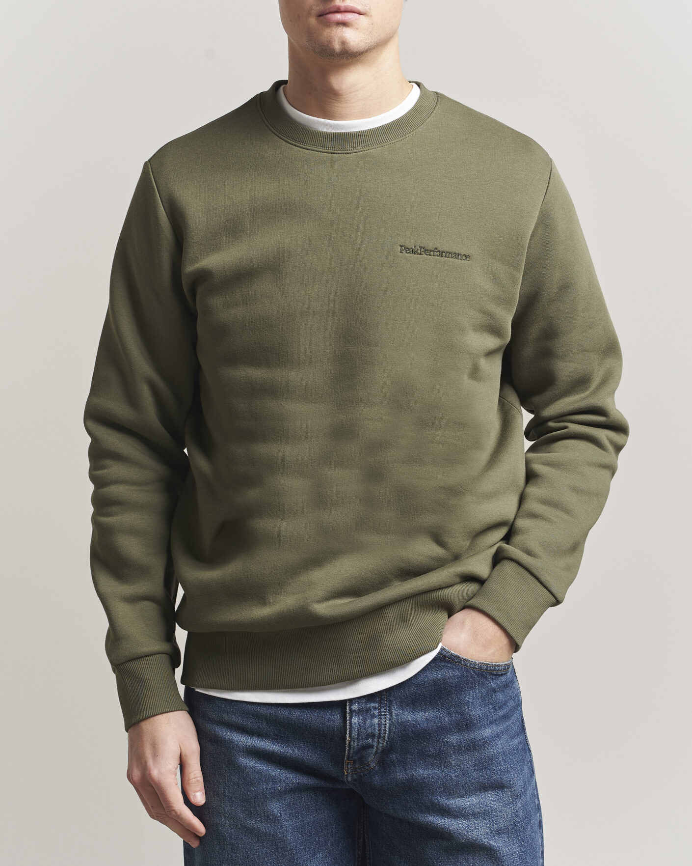 Hombres | Jerséis y prendas de punto | Peak Performance | Original Crew Neck Sweatshirt Pine Needle