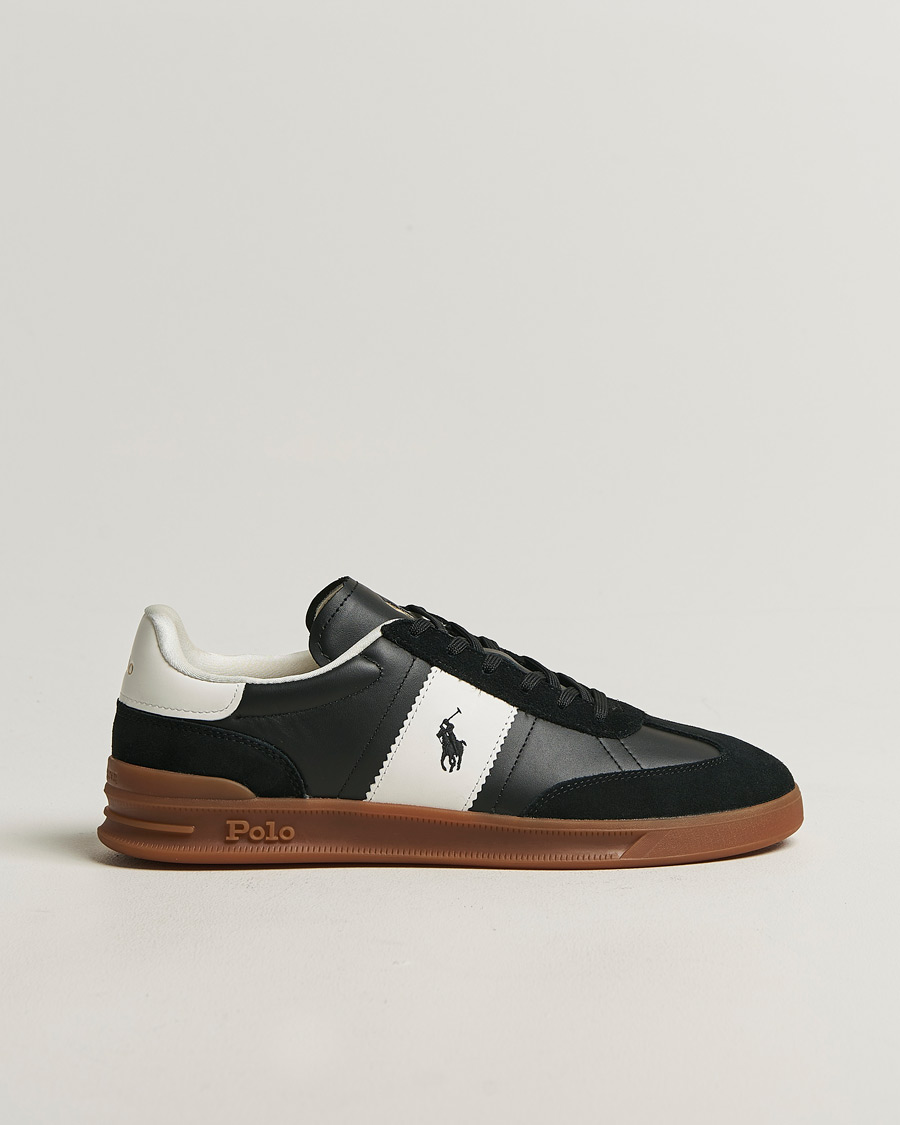 Hombres | Zapatillas | Polo Ralph Lauren | Aera Leather/Suede Sneakers Black/White