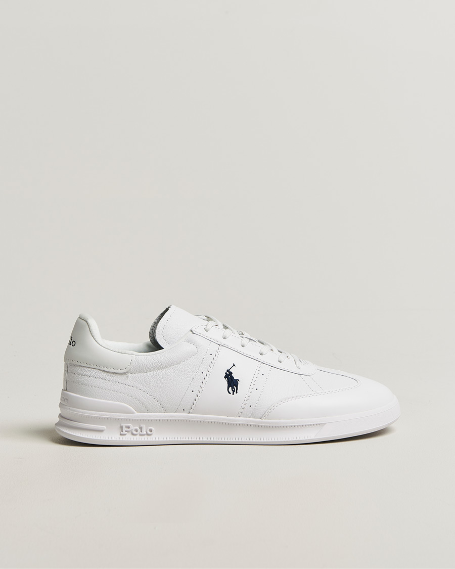 Hombres | Zapatillas | Polo Ralph Lauren | Aera Grained Leather Sneakers White/Navy