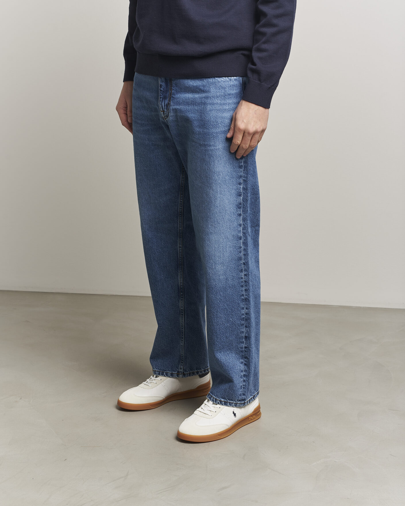 Hombres | Zapatillas | Polo Ralph Lauren | Aera Leather Sneakers Deckwash White/Navy