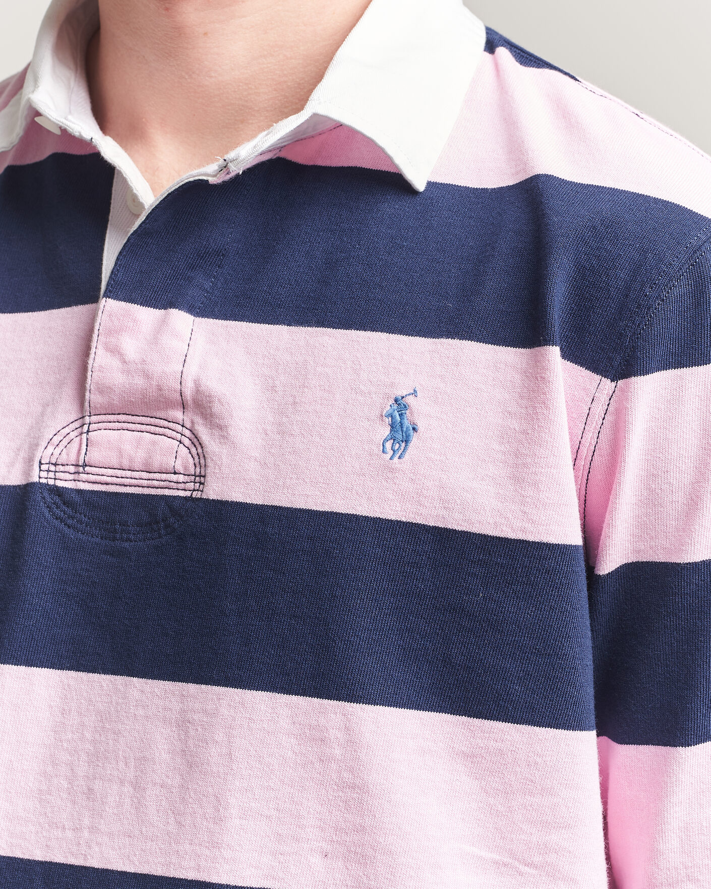 Hombres | Jerséis y prendas de punto | Polo Ralph Lauren | Jersey Striped Rugger Carmel Pink/Newport Navy