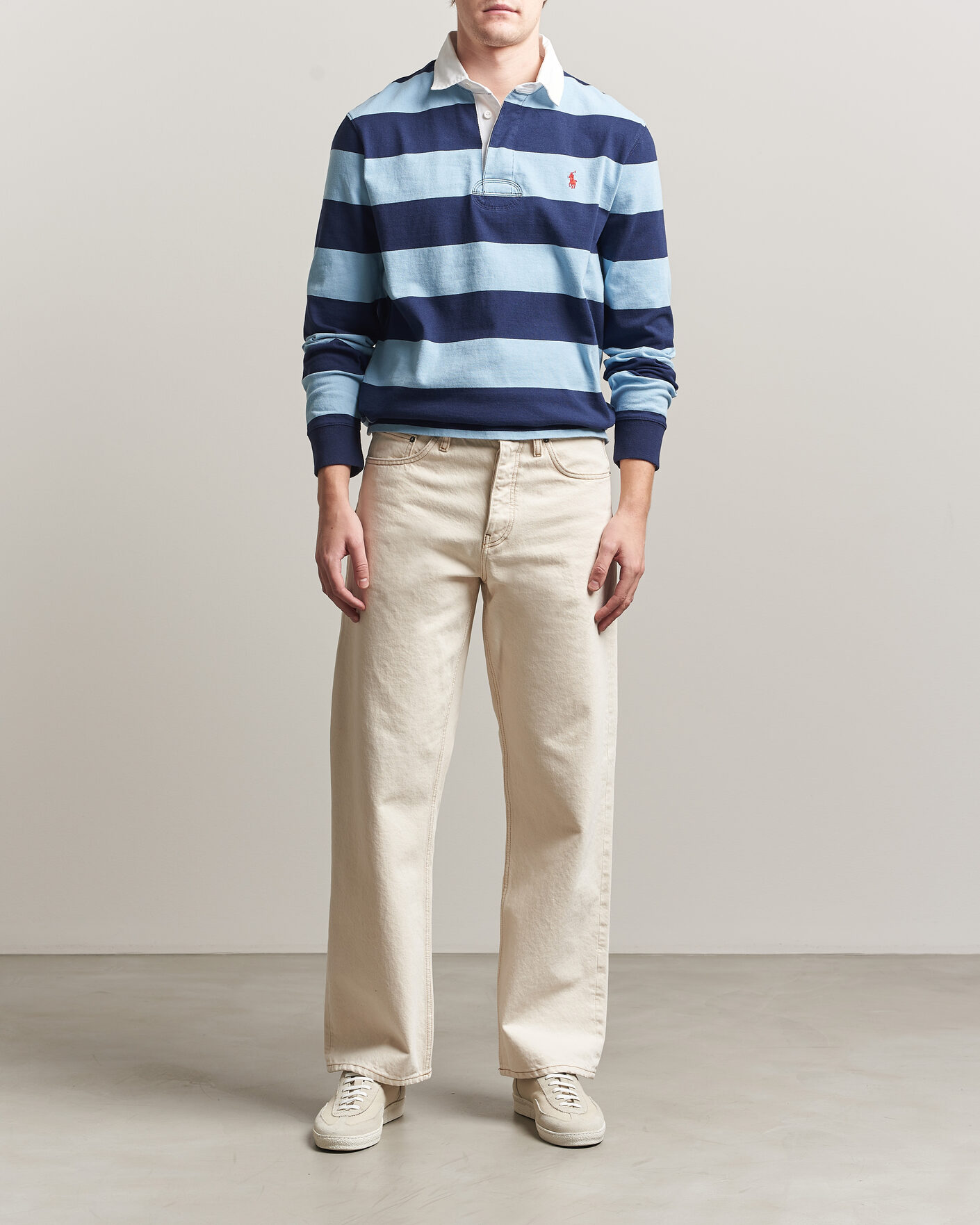 Hombres | Jerséis y prendas de punto | Polo Ralph Lauren | Jersey Striped Rugger Powder Blue/Newport Navy