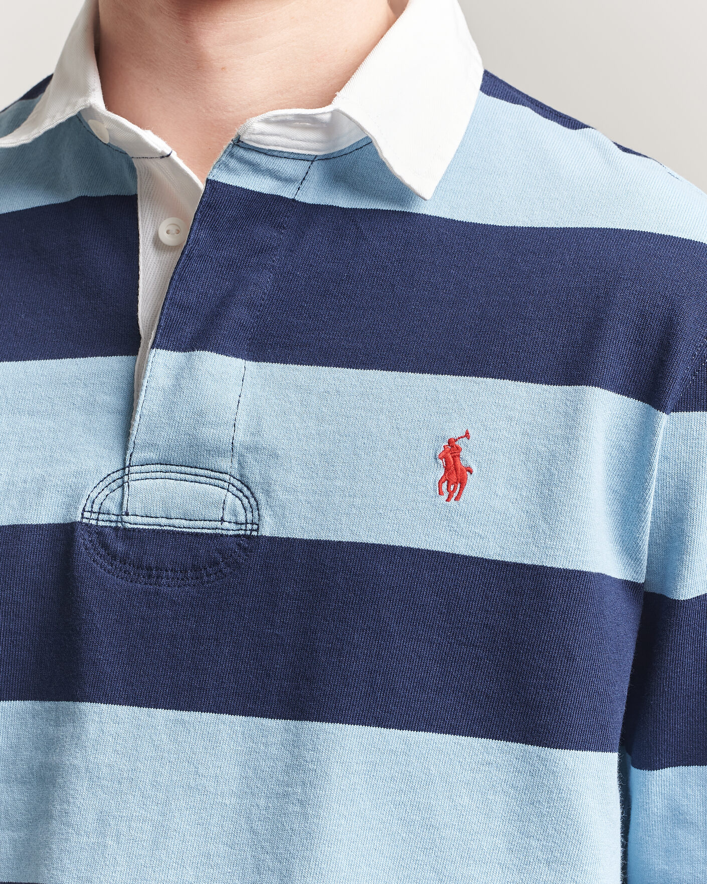 Hombres | Jerséis y prendas de punto | Polo Ralph Lauren | Jersey Striped Rugger Powder Blue/Newport Navy