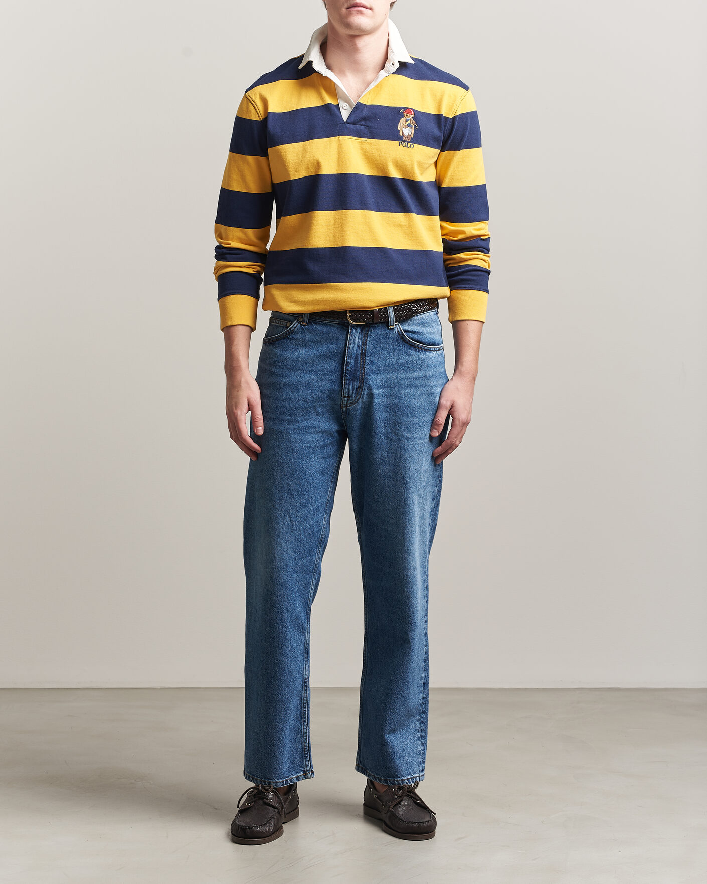 Hombres | Jerséis y prendas de punto | Polo Ralph Lauren | Jersey Striped Rugger Newport Navy/Gold