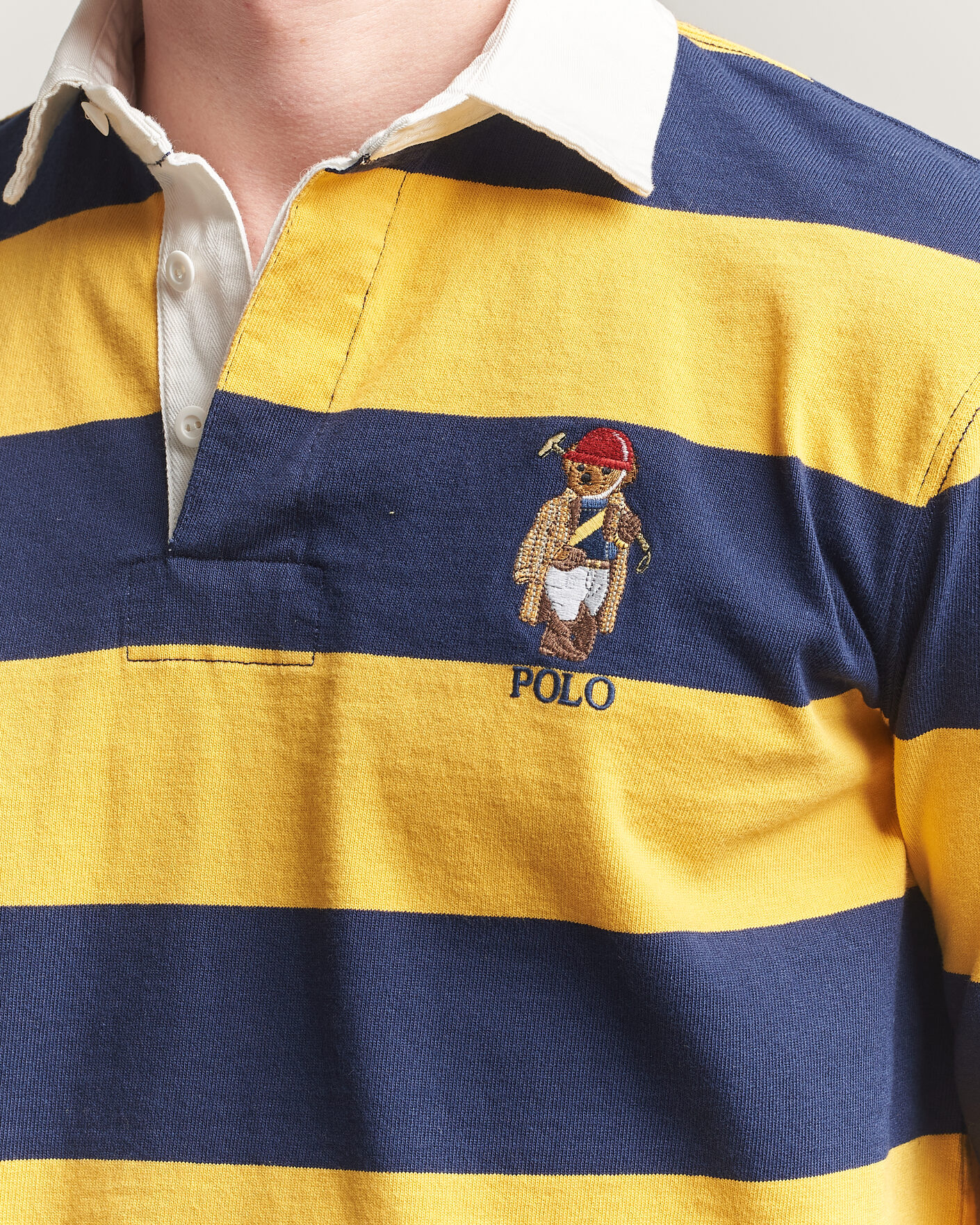 Hombres | Jerséis y prendas de punto | Polo Ralph Lauren | Jersey Striped Rugger Newport Navy/Gold