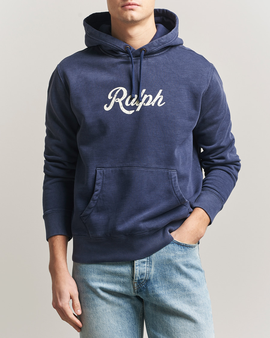 Hombres | Jerséis y prendas de punto | Polo Ralph Lauren | Vintage Fleece Logo Hoodie Dark Cobalt
