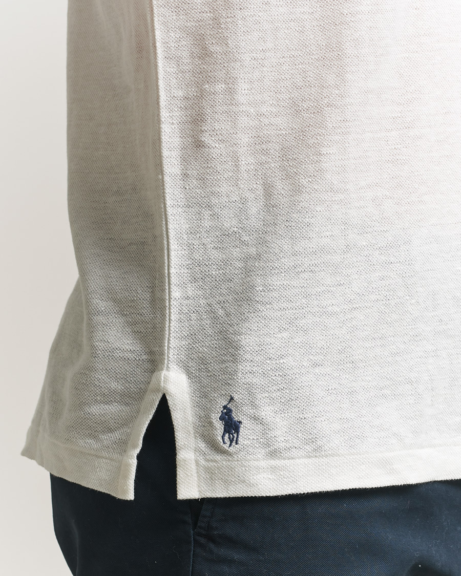 Hombres | Polos | Polo Ralph Lauren | Long Sleeve Linen Polo Deckwash White
