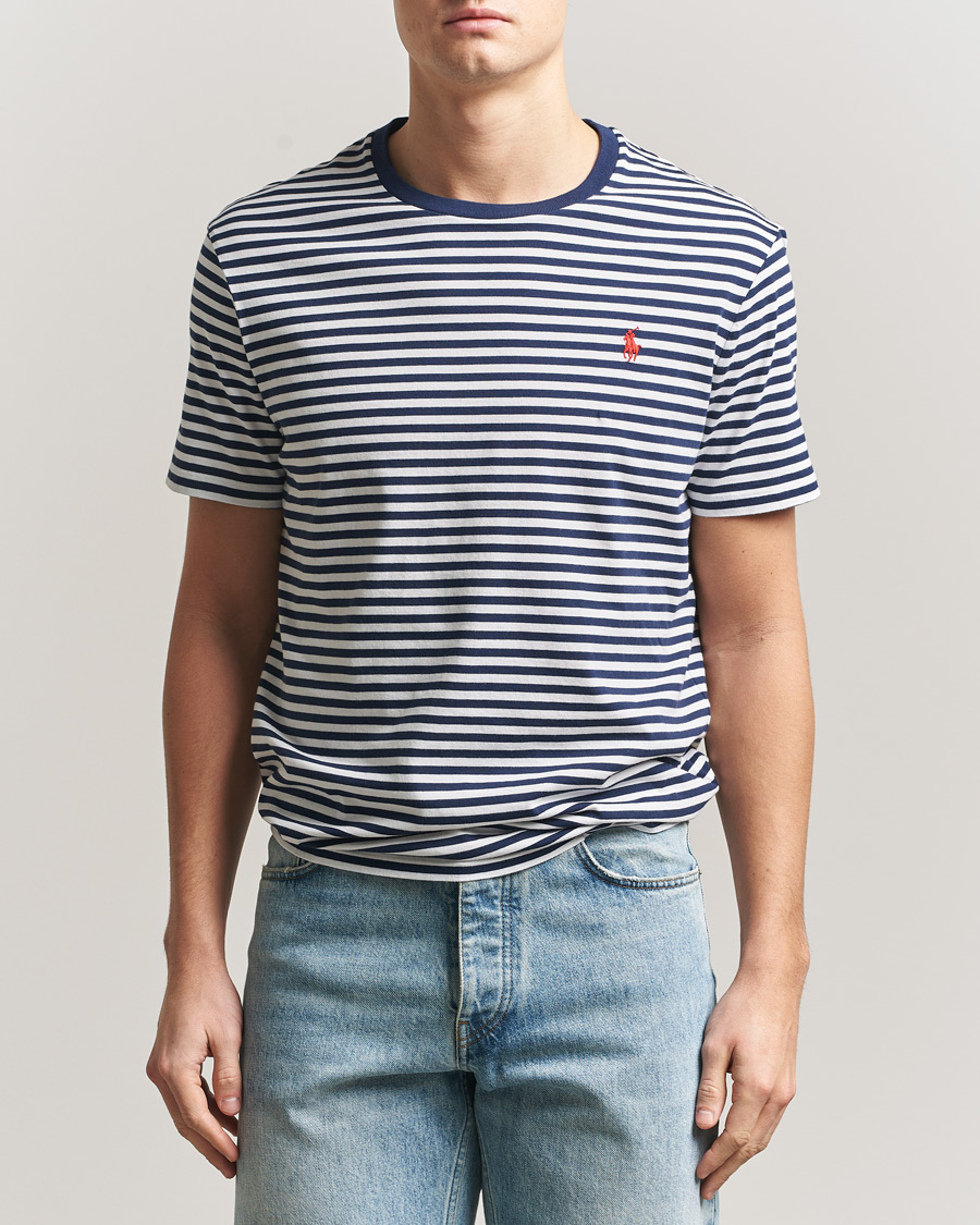 Hombres | Camisetas | Polo Ralph Lauren | Crew Neck Striped T-Shirt Newport Navy/White