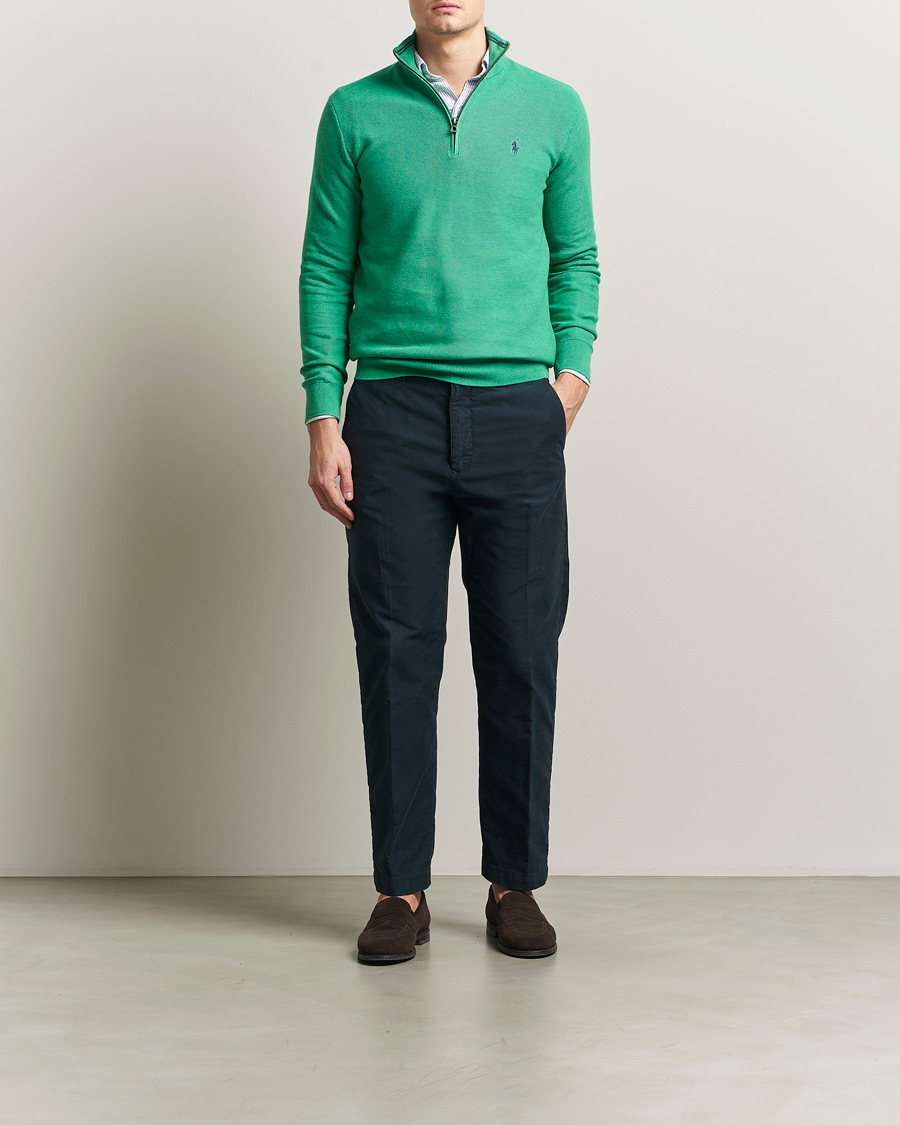 Hombres | Jerséis y prendas de punto | Polo Ralph Lauren | Textured Half Zip Palm Green Heather