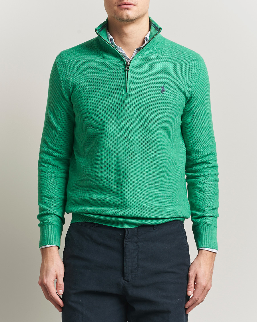 Hombres | Jerséis y prendas de punto | Polo Ralph Lauren | Textured Half Zip Palm Green Heather