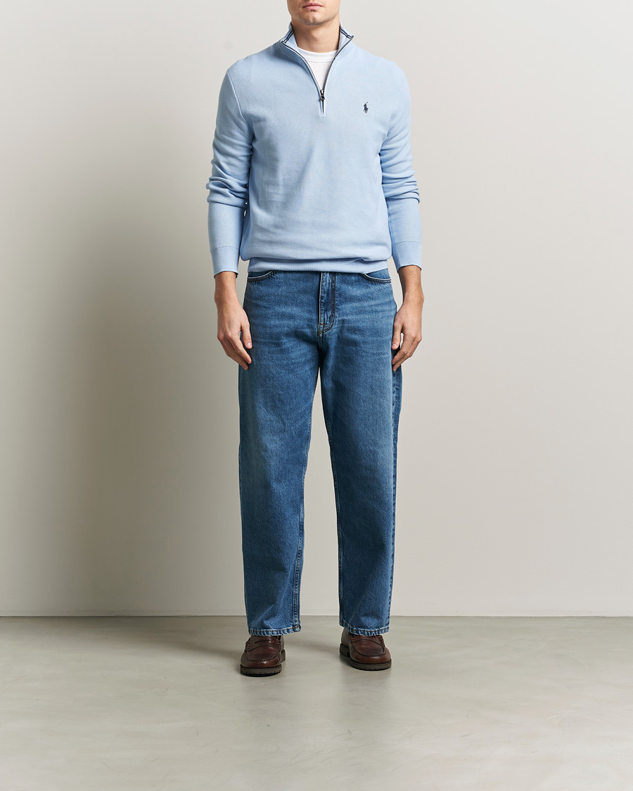 Hombres | Jerséis y prendas de punto | Polo Ralph Lauren | Textured Half Zip Office Blue
