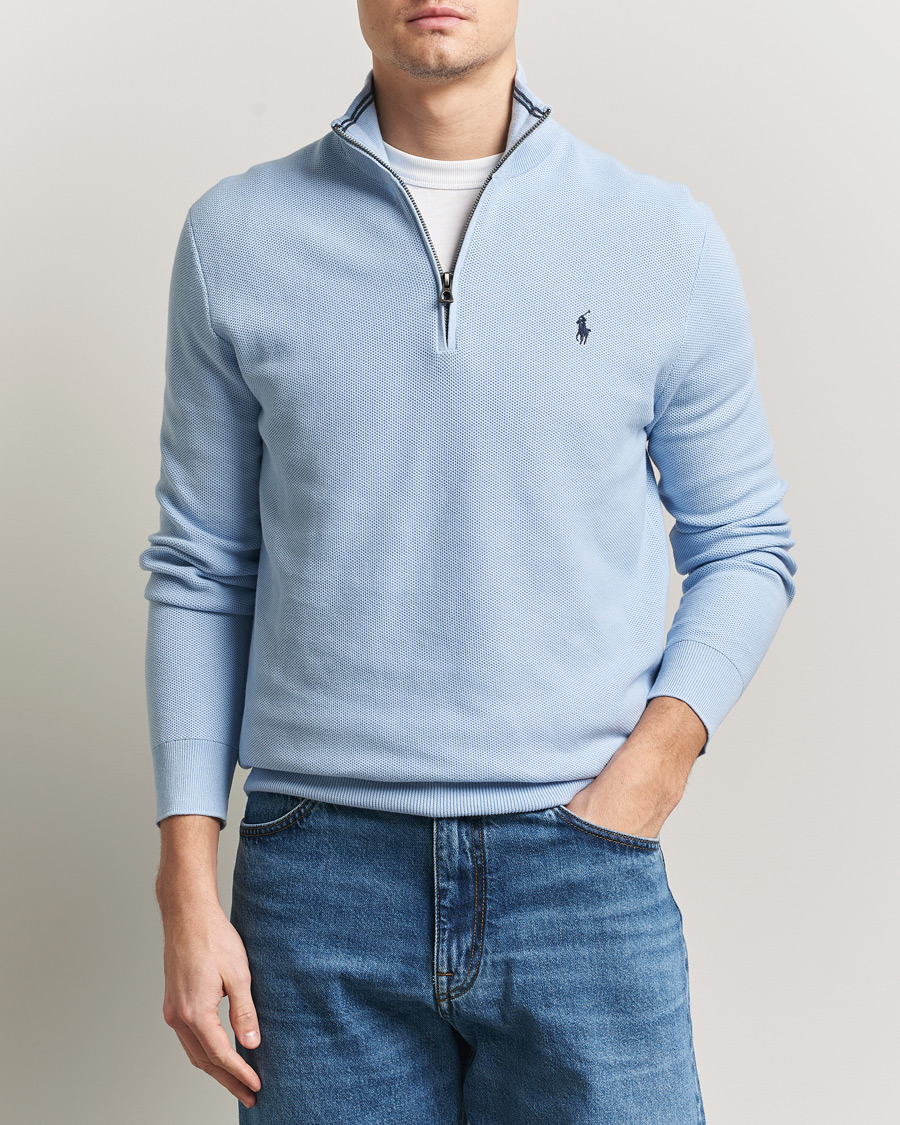 Hombres | Jerséis y prendas de punto | Polo Ralph Lauren | Textured Half Zip Office Blue