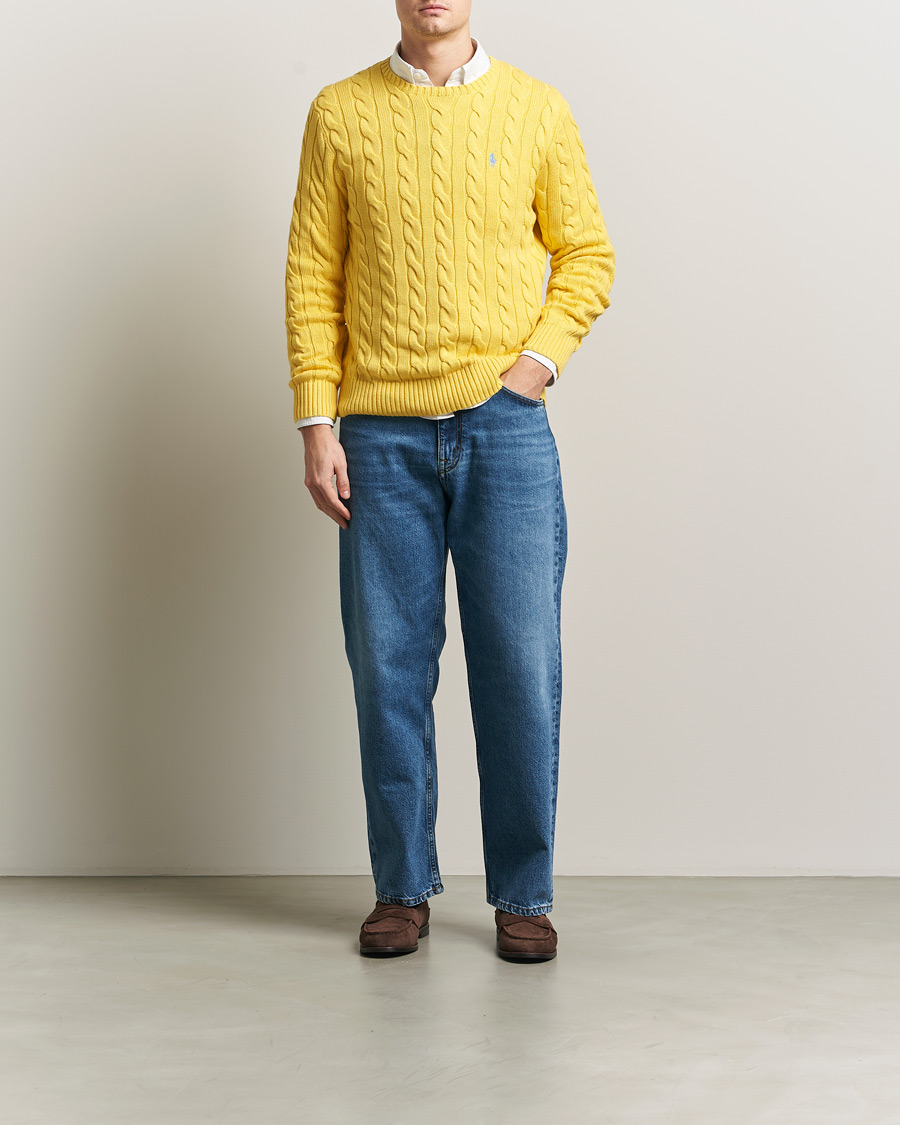 Hombres | Jerséis y prendas de punto | Polo Ralph Lauren | Cotton Cable Pullover Sunfish Yellow