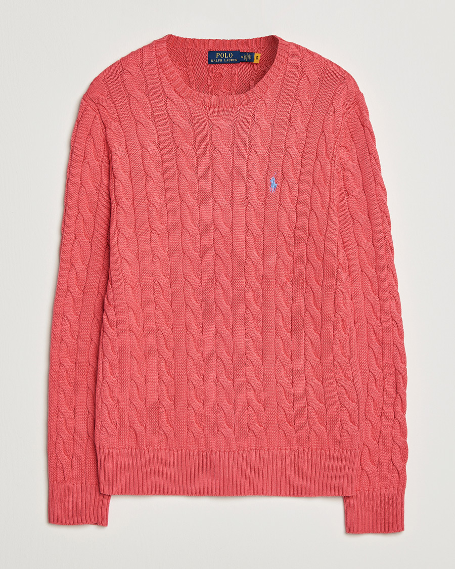 Hombres | Jerséis y prendas de punto | Polo Ralph Lauren | Cotton Cable Pullover Pale Red