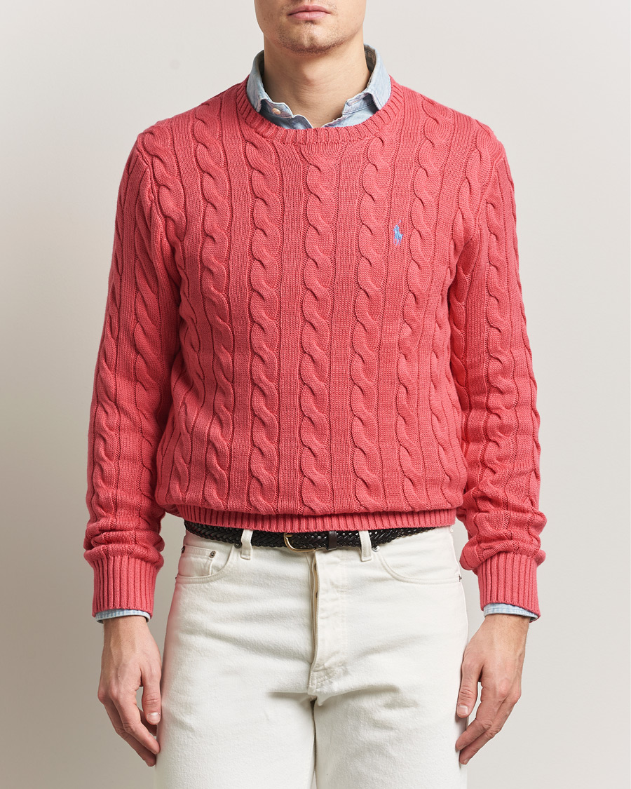 Hombres | Jerséis y prendas de punto | Polo Ralph Lauren | Cotton Cable Pullover Pale Red