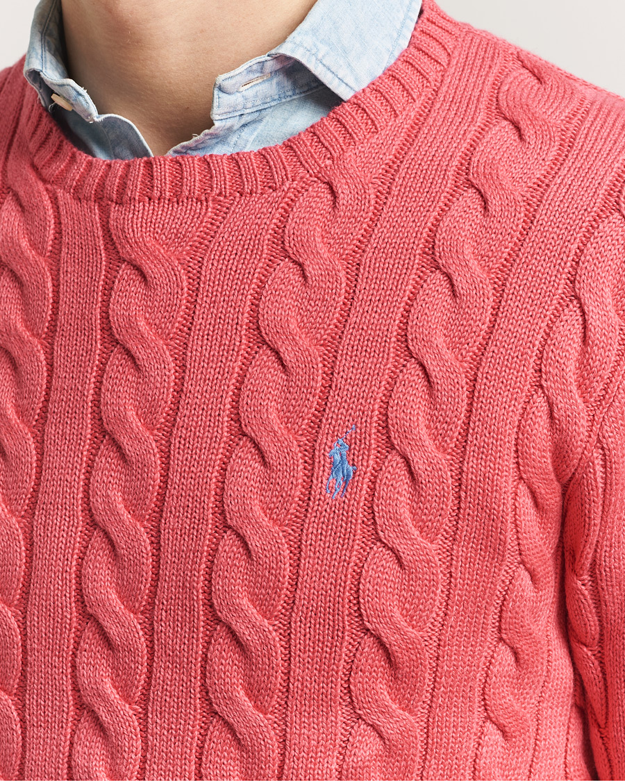 Hombres | Jerséis y prendas de punto | Polo Ralph Lauren | Cotton Cable Pullover Pale Red