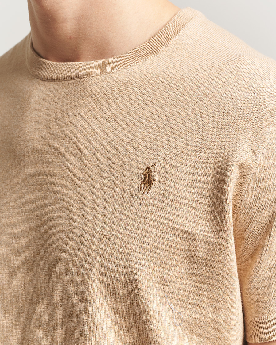 Hombres | Camisetas | Polo Ralph Lauren | Knitted Short Sleeve T-Shirt Camel Melange