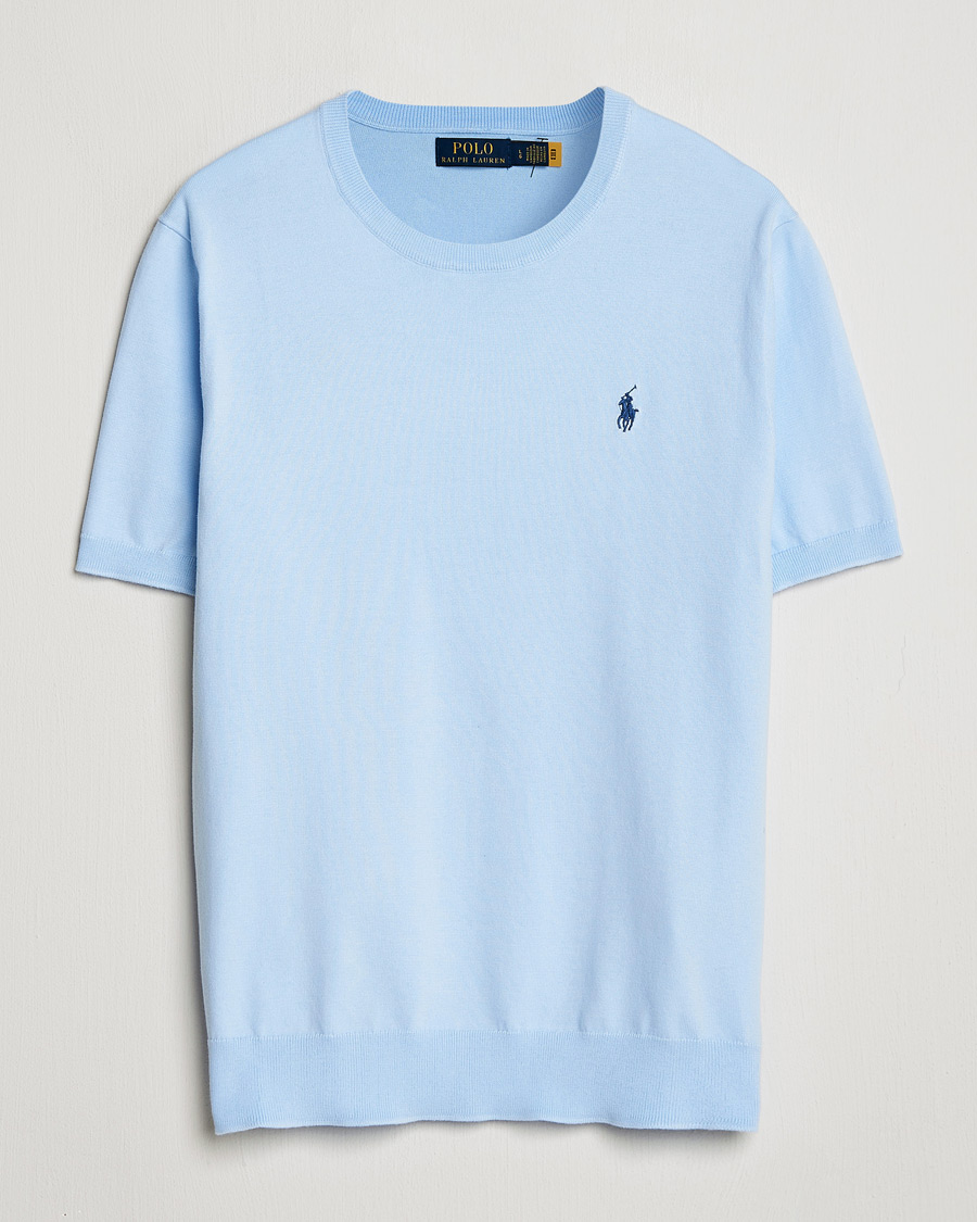 Hombres | Camisetas | Polo Ralph Lauren | Knitted Short Sleeve T-Shirt Office Blue