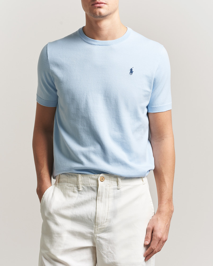Hombres | Camisetas | Polo Ralph Lauren | Knitted Short Sleeve T-Shirt Office Blue