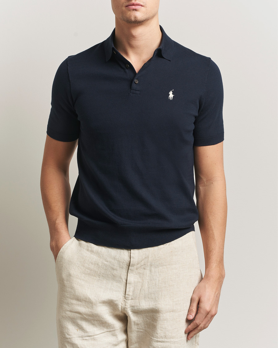 Hombres | Polos | Polo Ralph Lauren | Knitted Short Sleeve Polo Hunter Navy