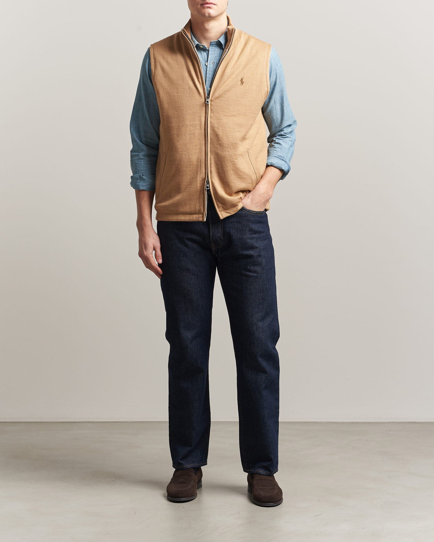 Hombres | Jerséis y prendas de punto | Polo Ralph Lauren | Wool Blend Vest Camel Combo