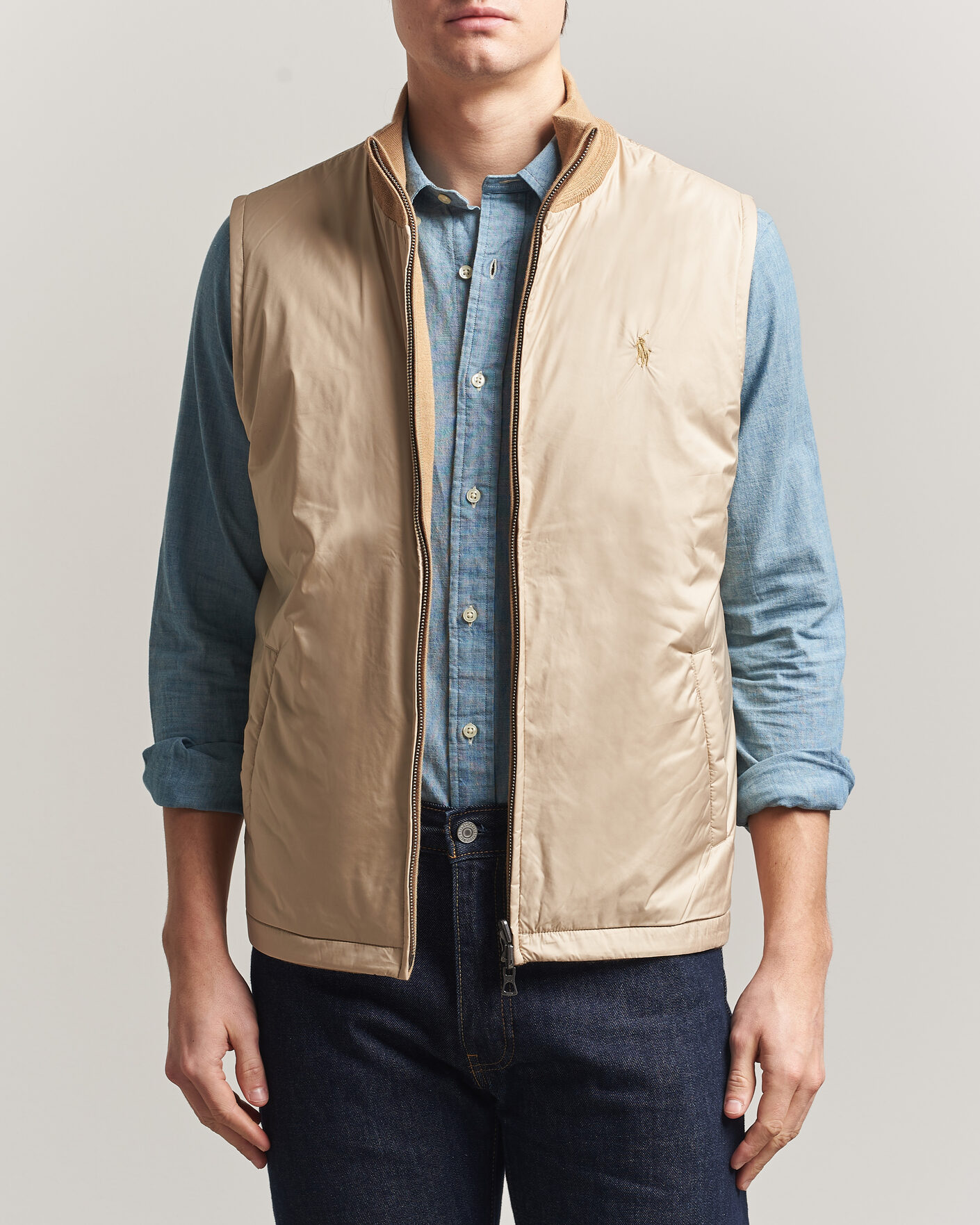 Hombres | Jerséis y prendas de punto | Polo Ralph Lauren | Wool Blend Vest Camel Combo