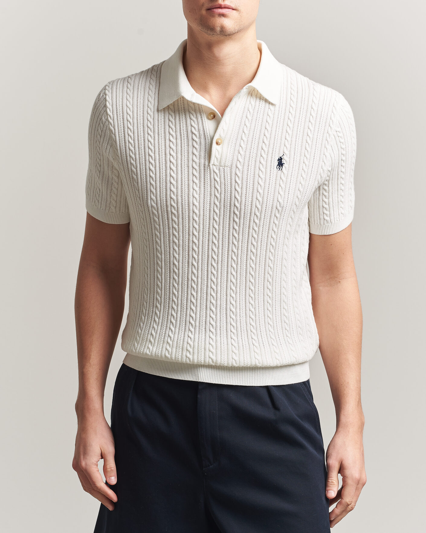 Hombres | Polos | Polo Ralph Lauren | Cotton Polo Deckwash White/Navy