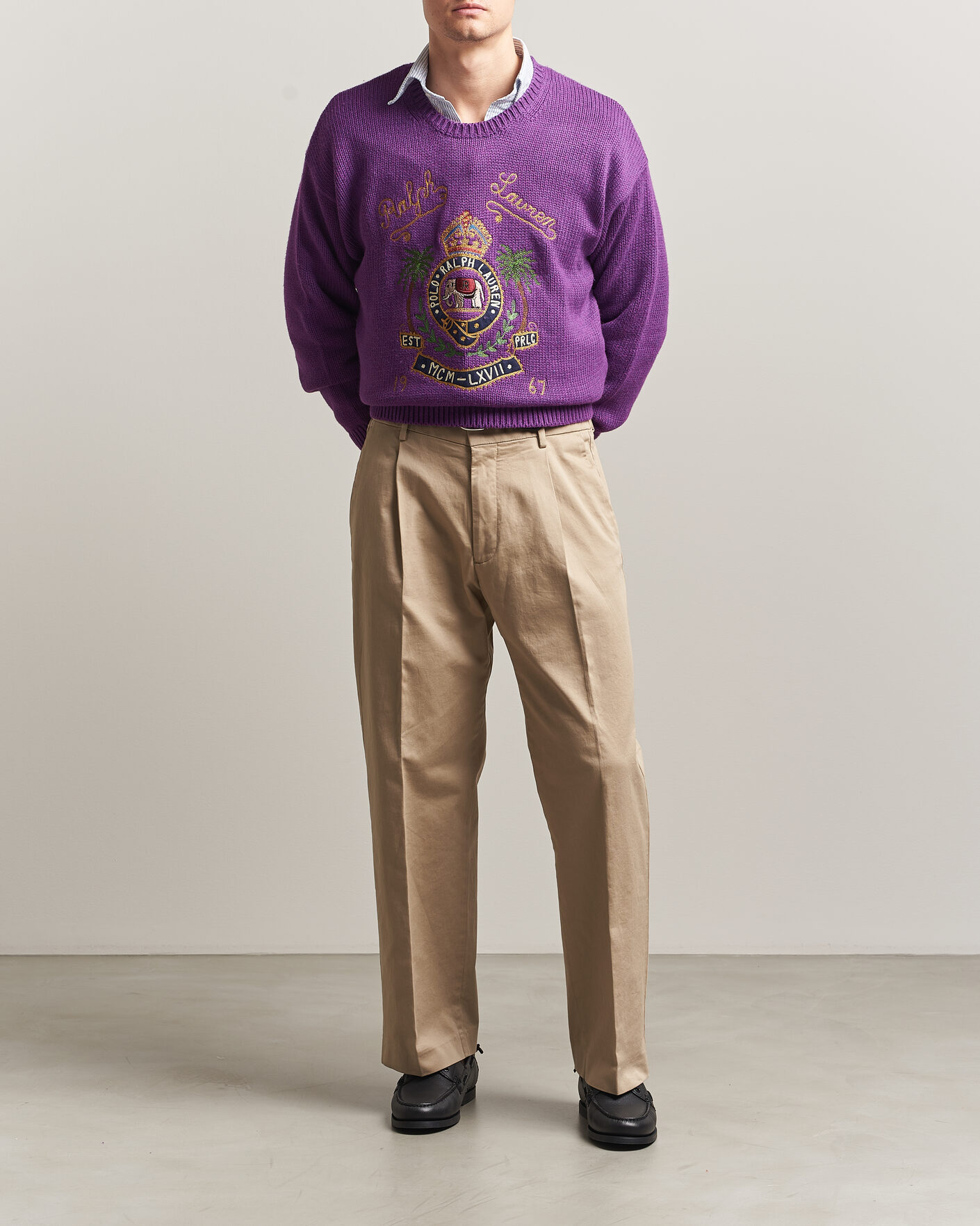 Hombres | Jerséis y prendas de punto | Polo Ralph Lauren | Cotton Logo Sweater Purple Heahter