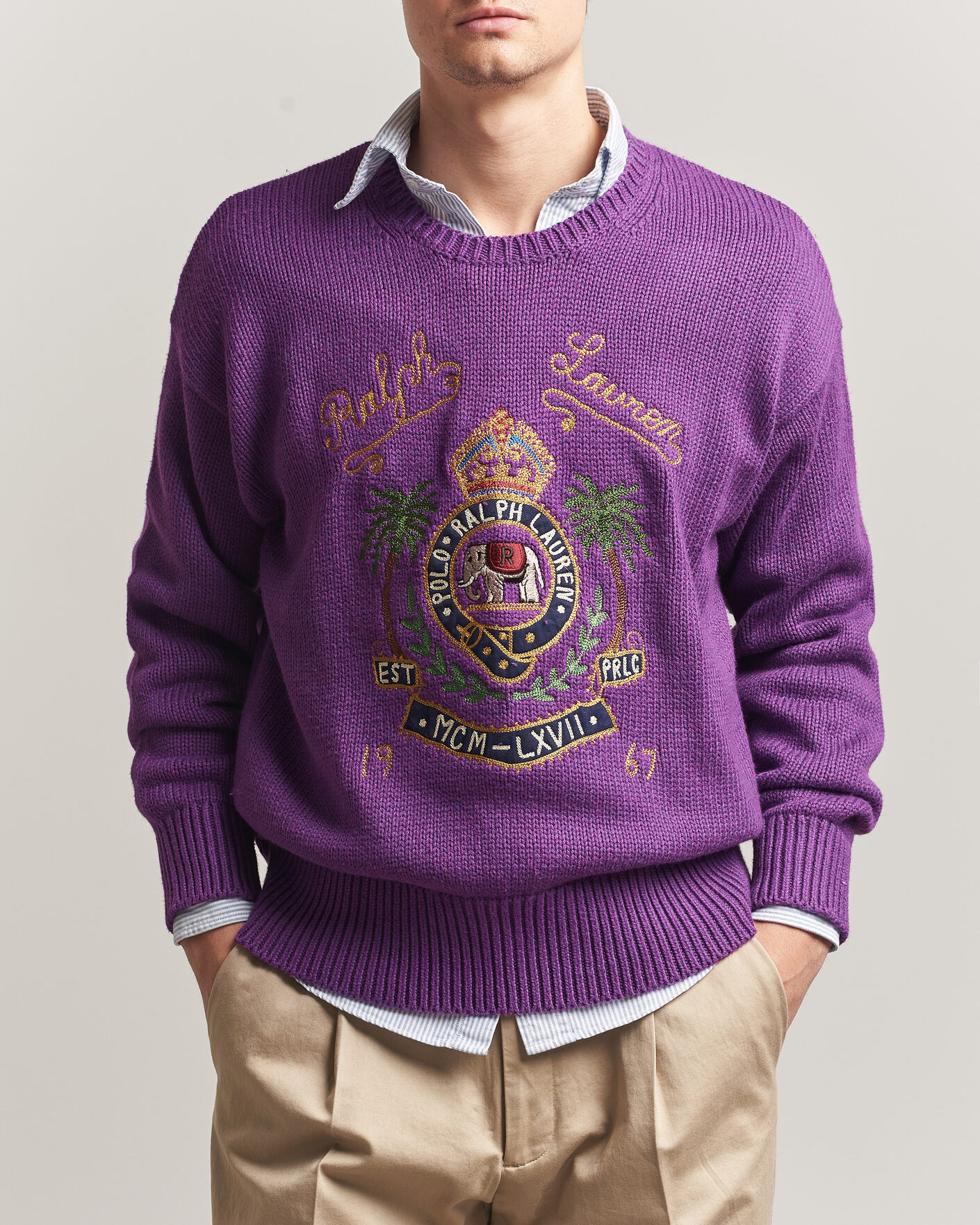 Hombres | Jerséis y prendas de punto | Polo Ralph Lauren | Cotton Logo Sweater Purple Heahter