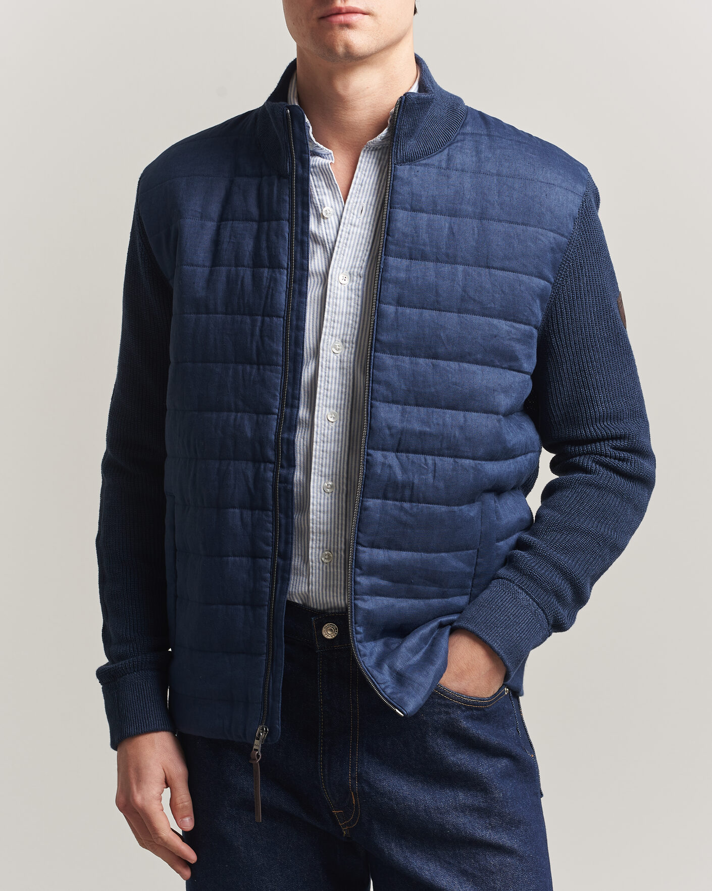 Hombres | Jerséis y prendas de punto | Polo Ralph Lauren | Linen Full Zip Sweater Navy