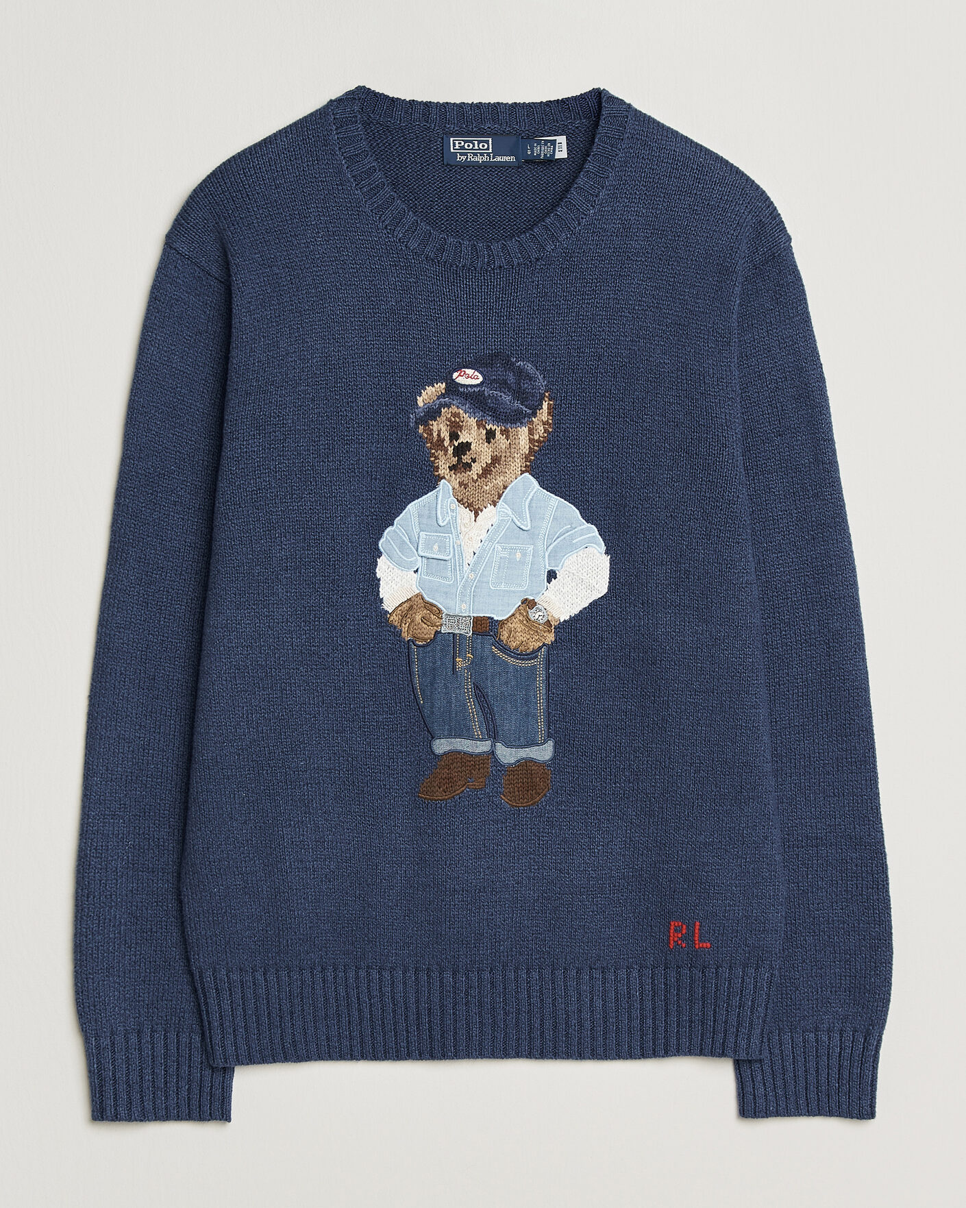 Hombres | Jerséis y prendas de punto | Polo Ralph Lauren | Cotton Linen Bear Sweater Light Navy