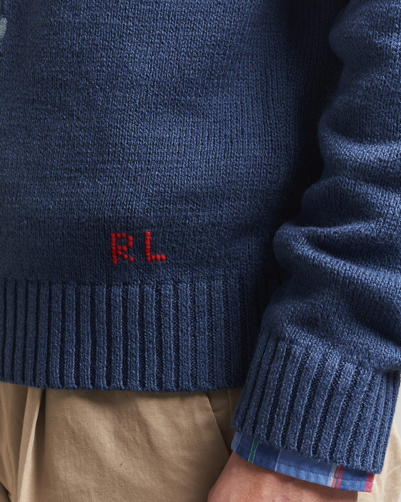 Hombres | Jerséis y prendas de punto | Polo Ralph Lauren | Cotton Linen Bear Sweater Light Navy