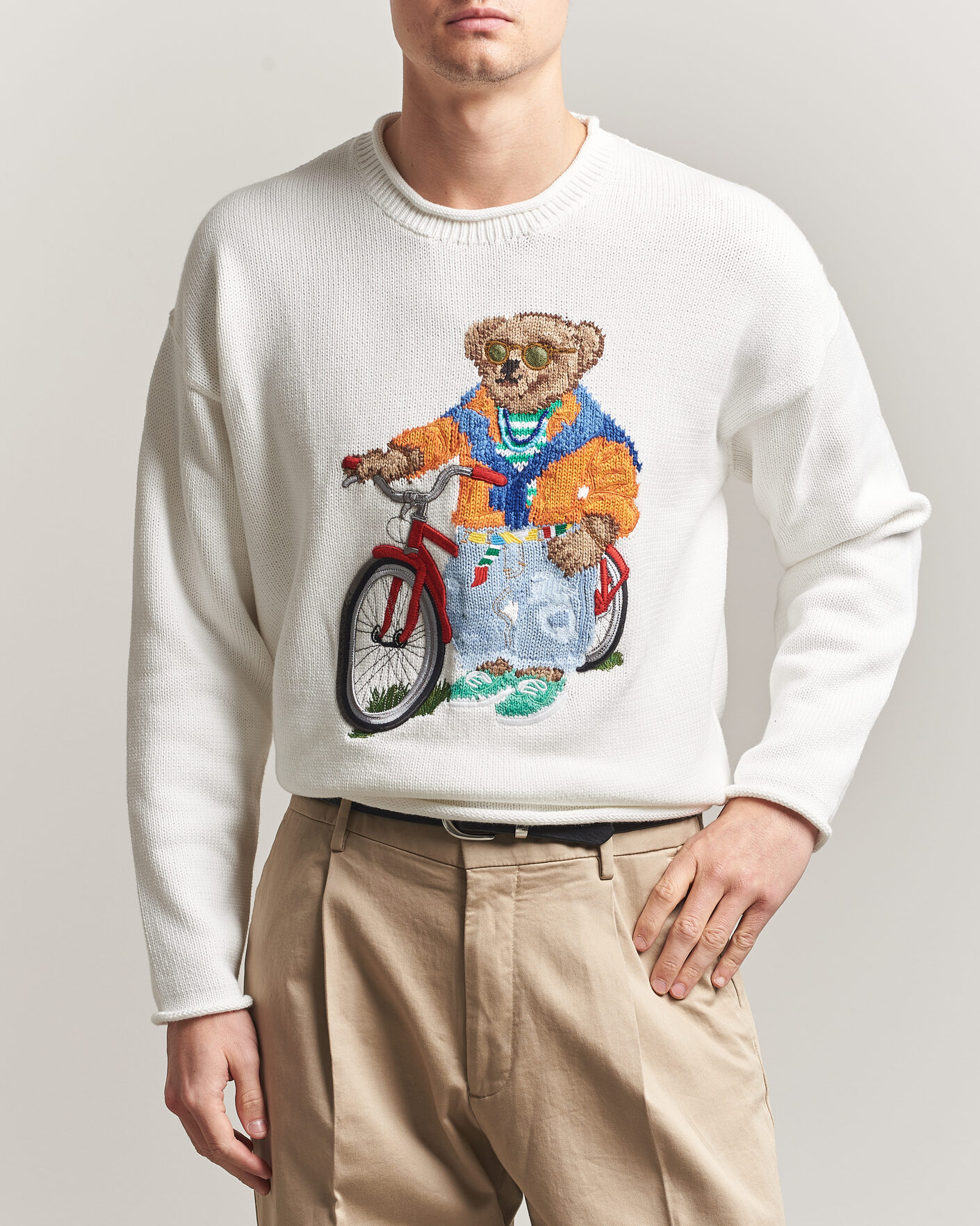 Hombres | Jerséis y prendas de punto | Polo Ralph Lauren | Cotton Bear Sweater Deckwash White