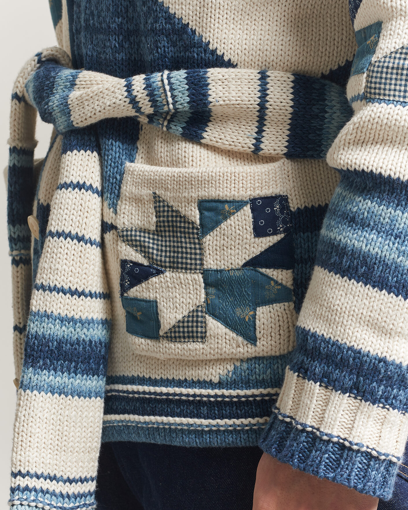 Hombres | Jerséis y prendas de punto | Polo Ralph Lauren | Cotton Linen Cardigan Cream Blue Combo