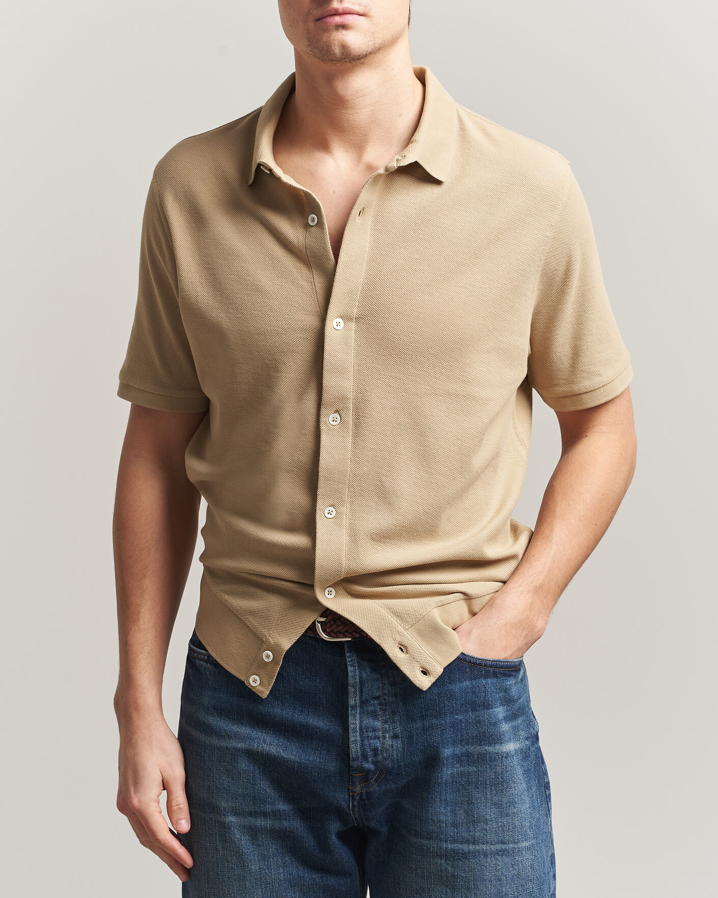 Hombres | Polos | Polo Ralph Lauren | Cotton Knitted Polo Coastal Beige