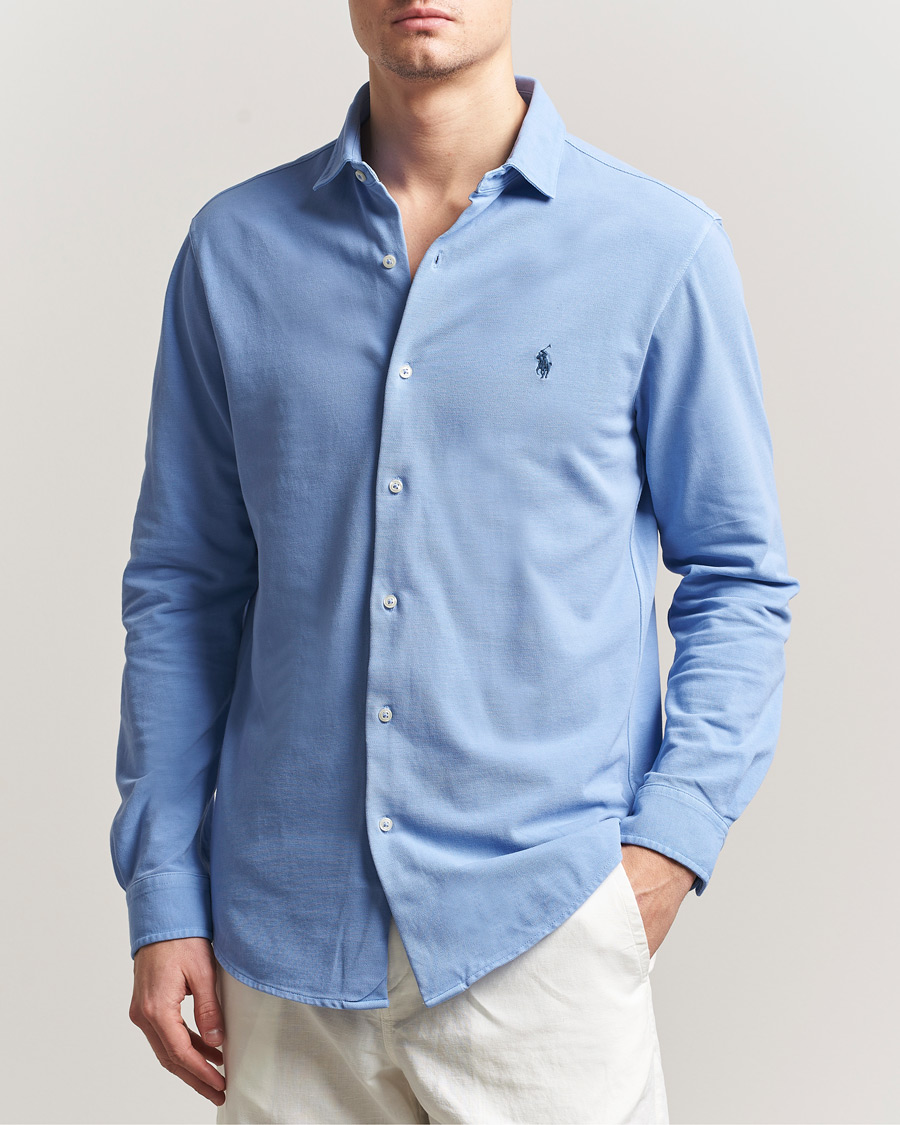 Hombres | Camisas | Polo Ralph Lauren | Featherweight Knitted Shirt Canvas Blue