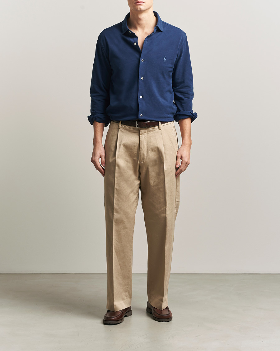 Hombres | Camisas | Polo Ralph Lauren | Featherweight Knitted Shirt Dark Cobalt