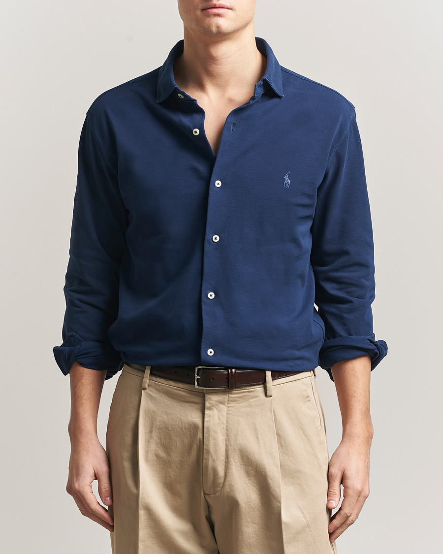 Hombres | Camisas | Polo Ralph Lauren | Featherweight Knitted Shirt Dark Cobalt