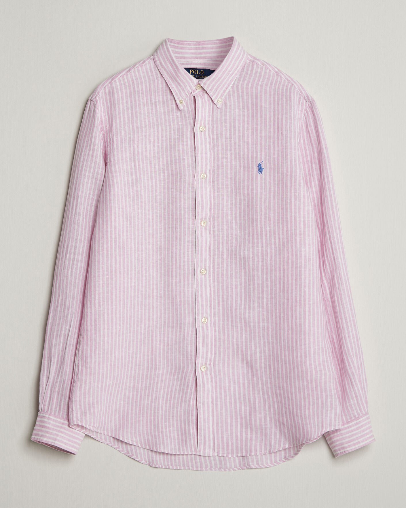Hombres | Camisas | Polo Ralph Lauren | Custom Fit Linen Shirt Pink/White
