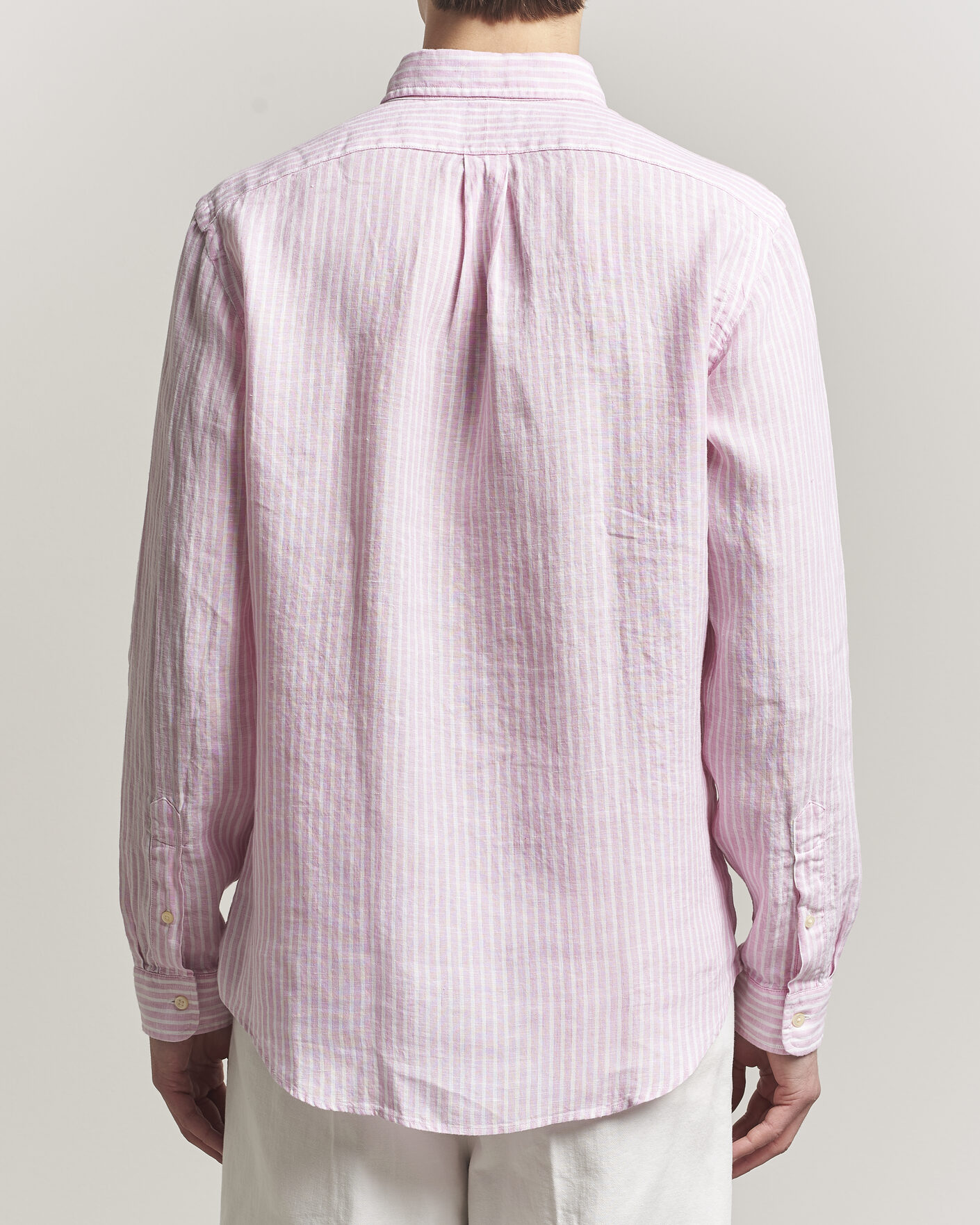 Hombres | Camisas | Polo Ralph Lauren | Custom Fit Linen Shirt Pink/White