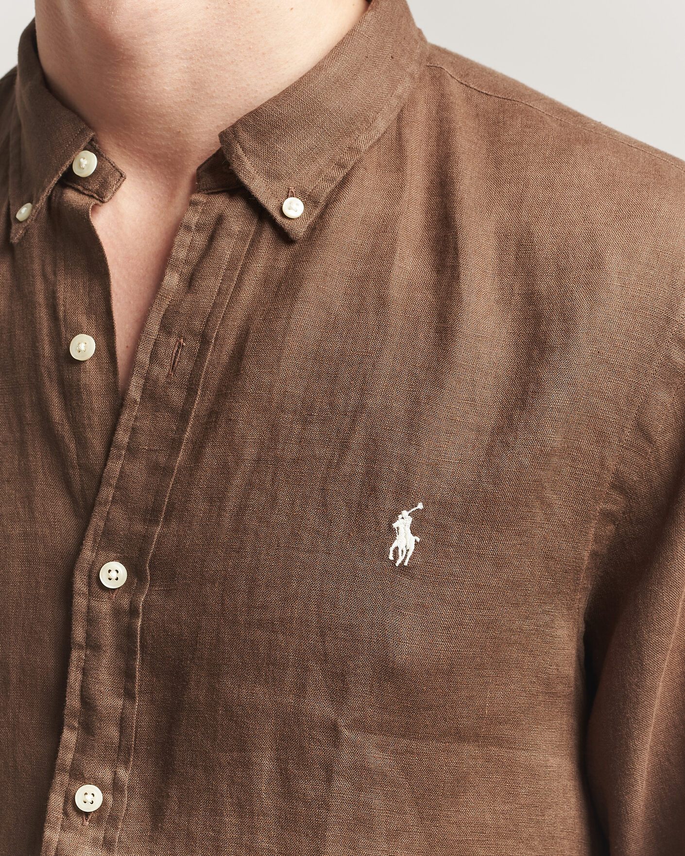 Hombres | Camisas | Polo Ralph Lauren | Slim Fit Linen Shirt Chestnut