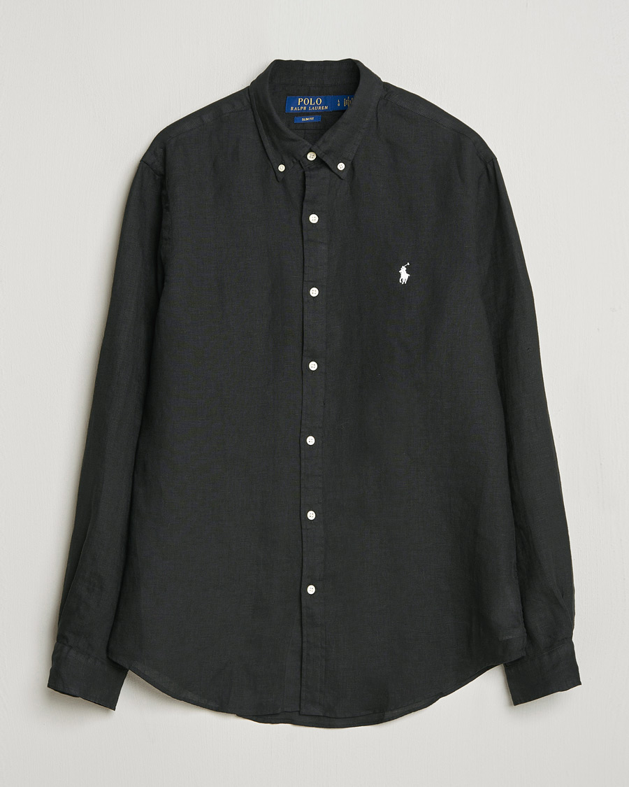 Hombres | Camisas | Polo Ralph Lauren | Slim Fit Linen Shirt Polo Black