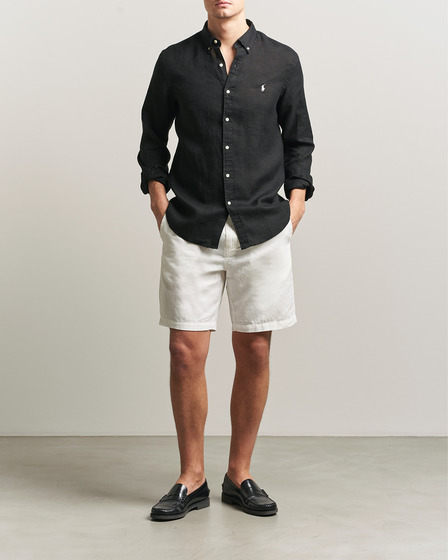 Hombres | Camisas | Polo Ralph Lauren | Slim Fit Linen Shirt Polo Black