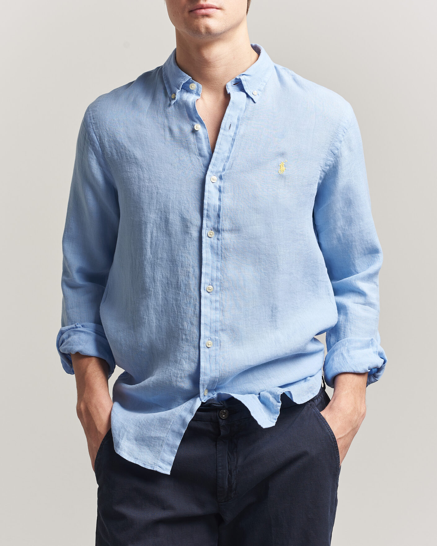 Hombres | Camisas | Polo Ralph Lauren | Slim Fit Linen Shirt Austin Blue