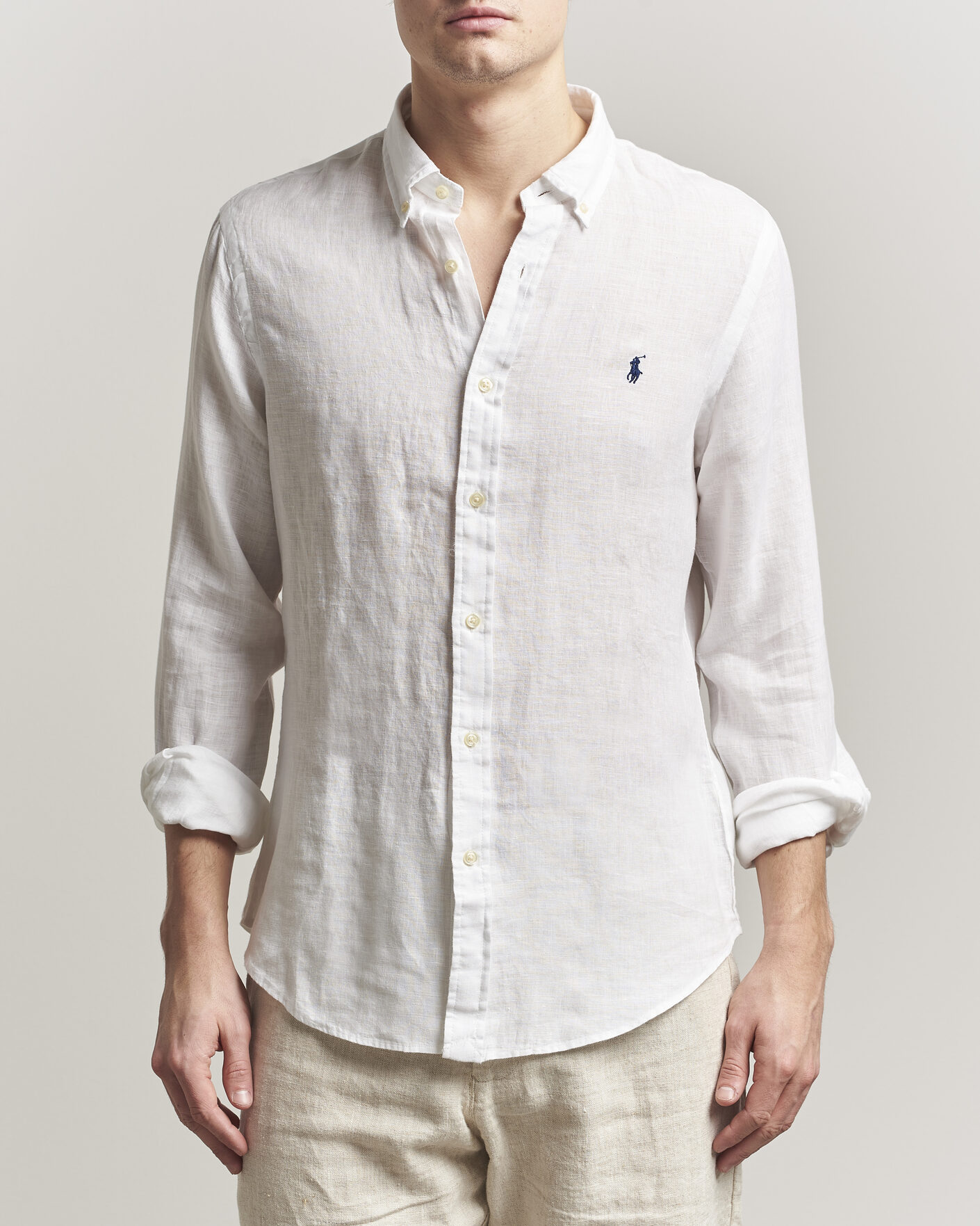 Hombres | Camisas | Polo Ralph Lauren | Slim Fit Linen Shirt White