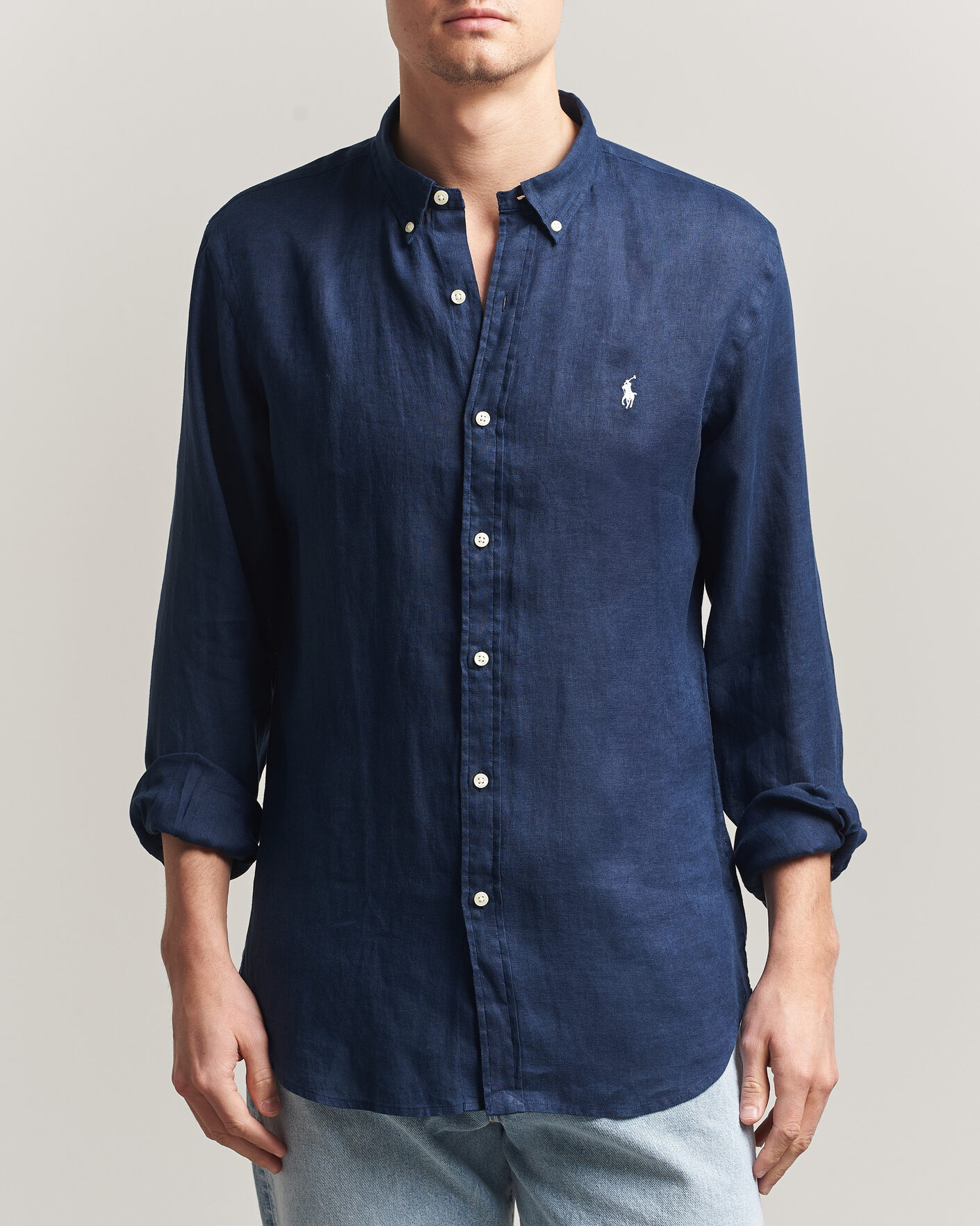 Hombres | Camisas | Polo Ralph Lauren | Slim Fit Linen Shirt Newport Navy